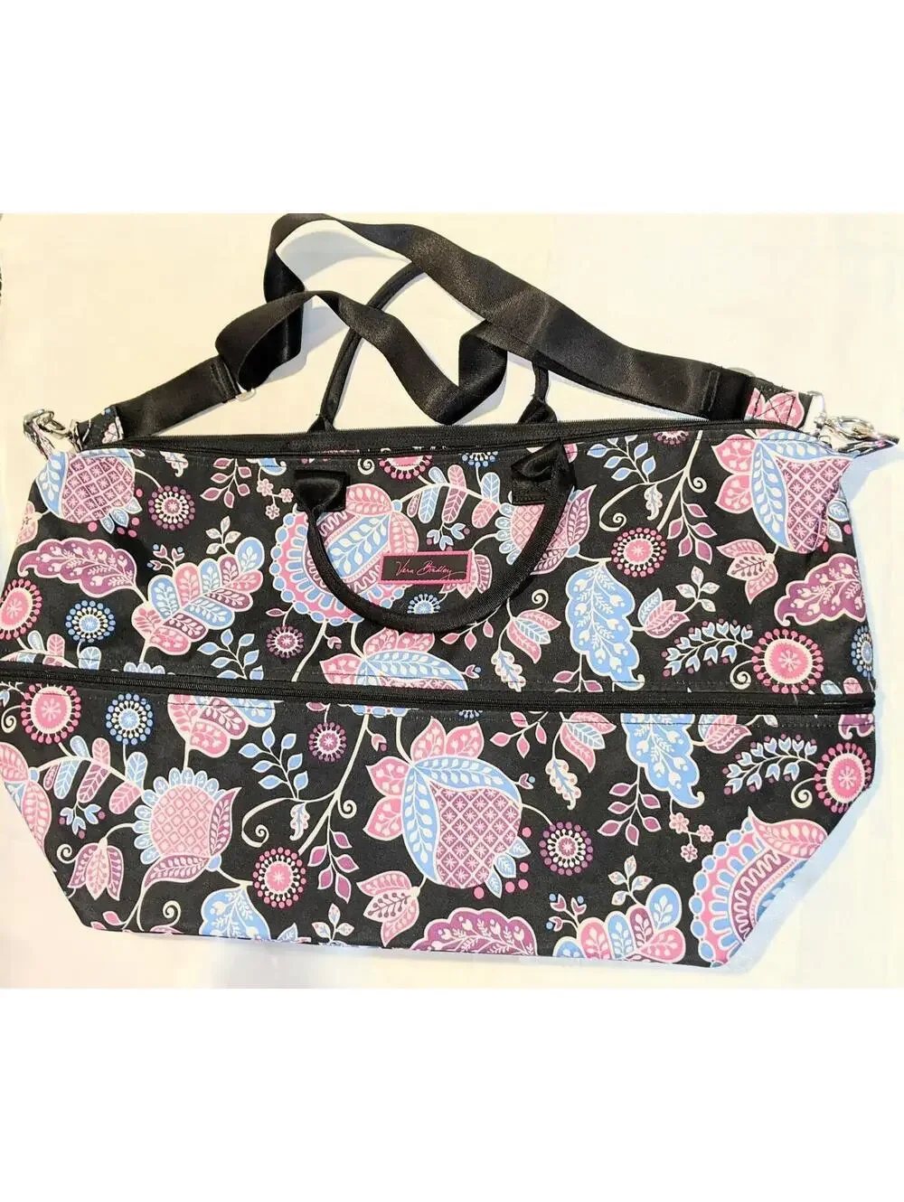 Vera Bradley Lighten Up Expandable Travel Weekend Bag Large Tote Alpine Floral - Picture 6 of 9